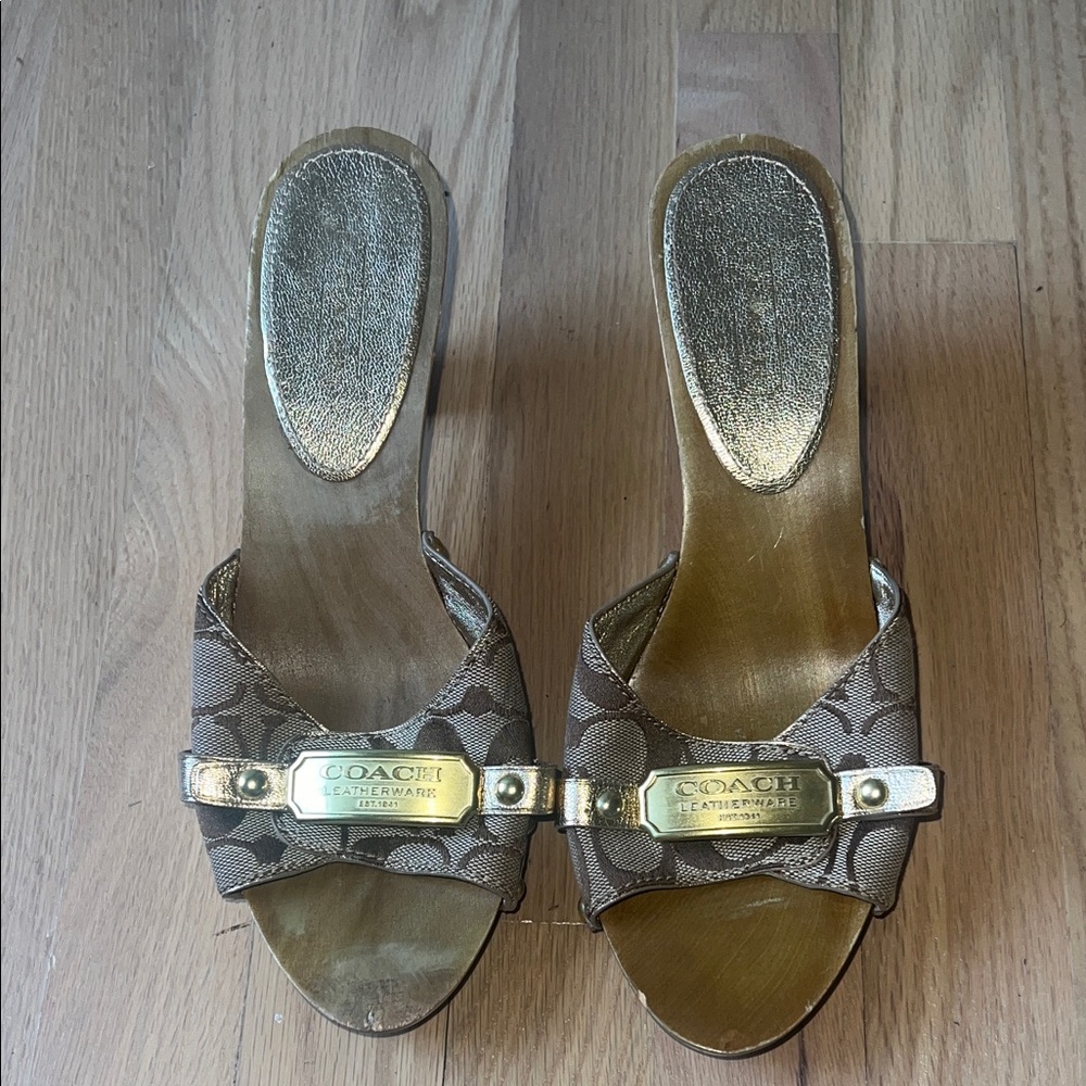 Coach Women's Brown Slide Sandals